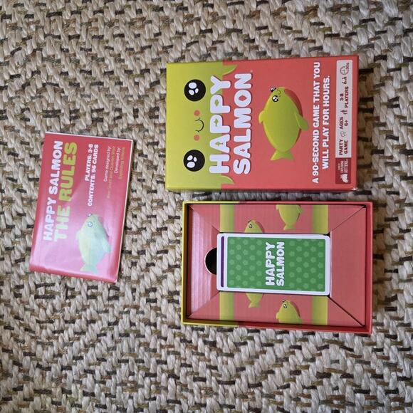 HAPPY SALMON Party Card Game Family Friendly (2021) Used 1 Time NICE - Picture 5 of 9